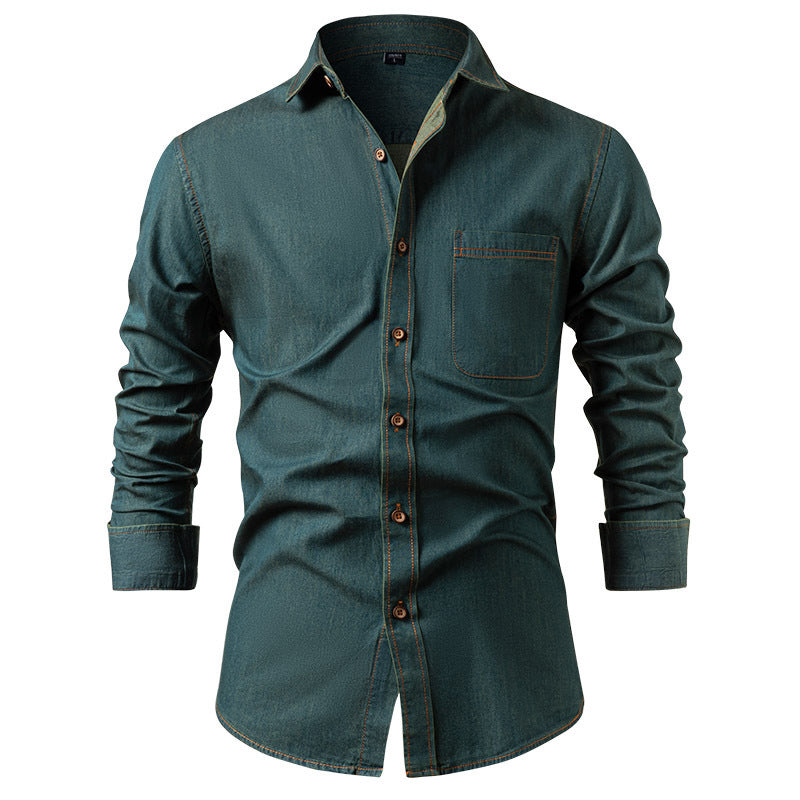 📢📢50 % DE RÉDUCTION !! ⏰ Chemise en jean décontractée à manches longues pour homme