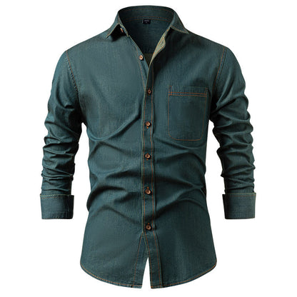 📢📢50 % DE RÉDUCTION !! ⏰ Chemise en jean décontractée à manches longues pour homme