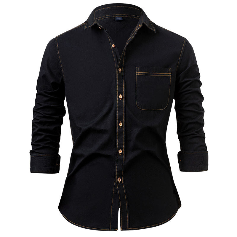 📢📢50 % DE RÉDUCTION !! ⏰ Chemise en jean décontractée à manches longues pour homme