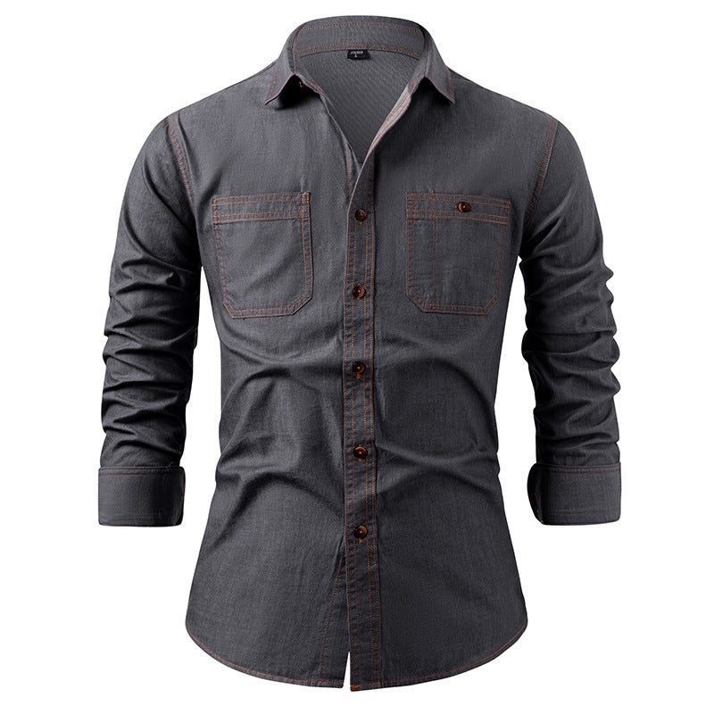 📢📢50 % DE RÉDUCTION !! ⏰ Chemise en jean décontractée à manches longues pour homme