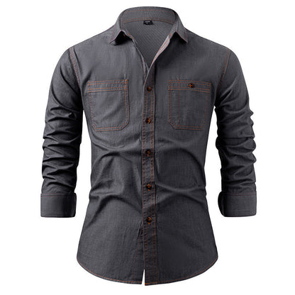 📢📢50 % DE RÉDUCTION !! ⏰ Chemise en jean décontractée à manches longues pour homme
