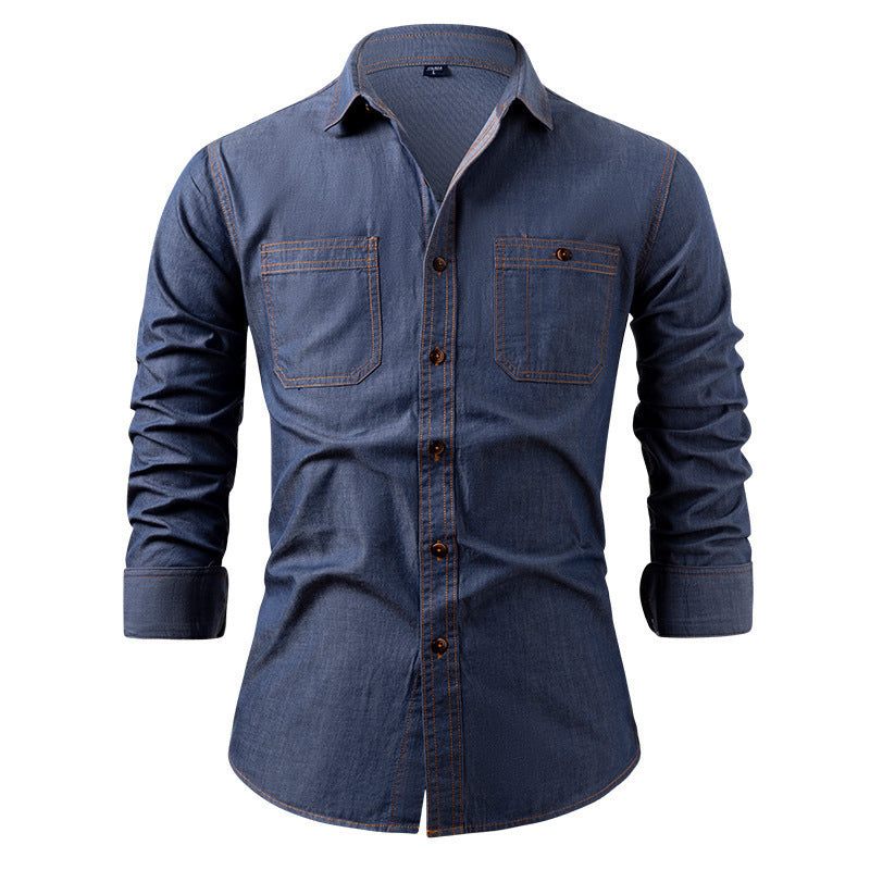 📢📢50 % DE RÉDUCTION !! ⏰ Chemise en jean décontractée à manches longues pour homme