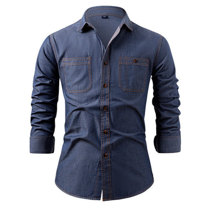 📢📢50 % DE RÉDUCTION !! ⏰ Chemise en jean décontractée à manches longues pour homme