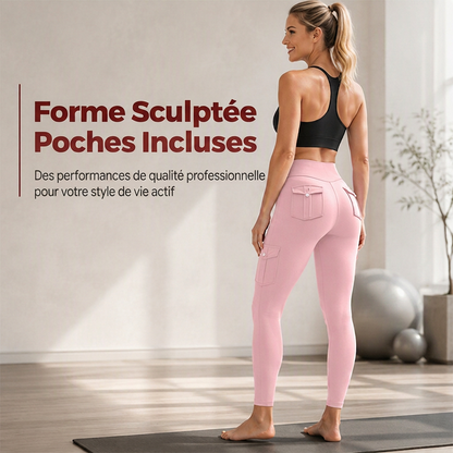 Pantalons de yoga cargo taille haute pour femme