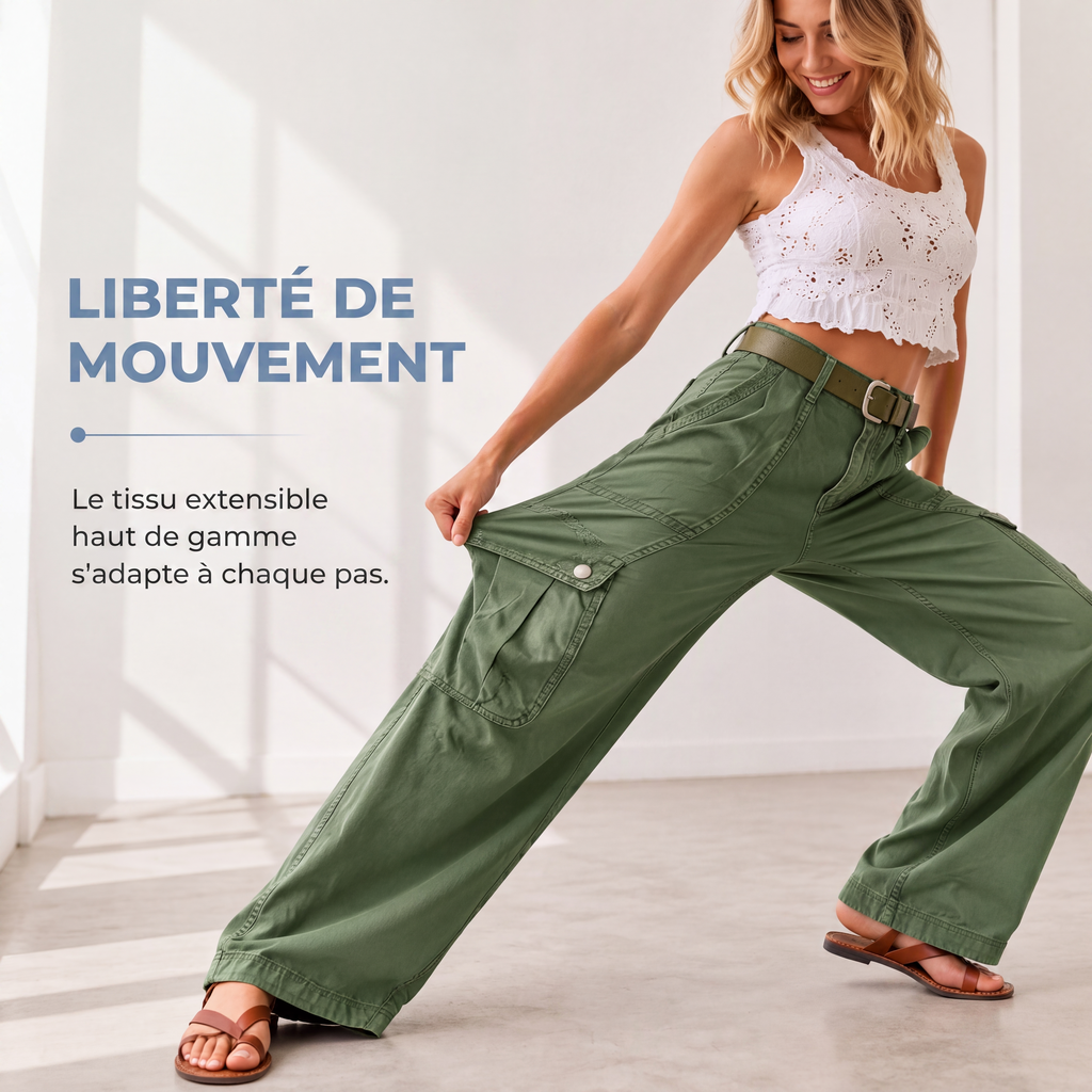 Pantalons cargo amples et élastiques pour femmes