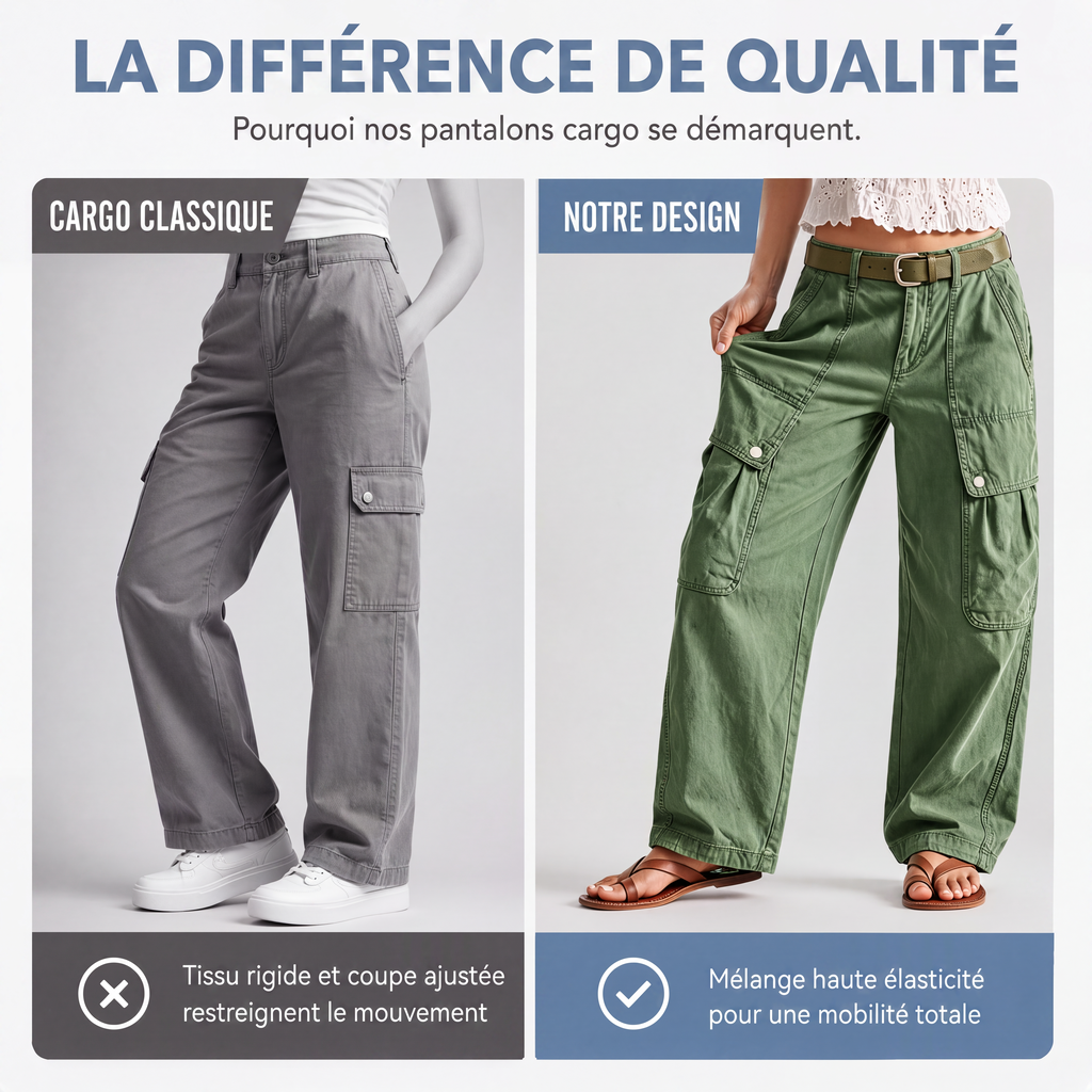 Pantalons cargo amples et élastiques pour femmes