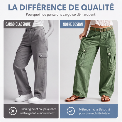 Pantalons cargo amples et élastiques pour femmes