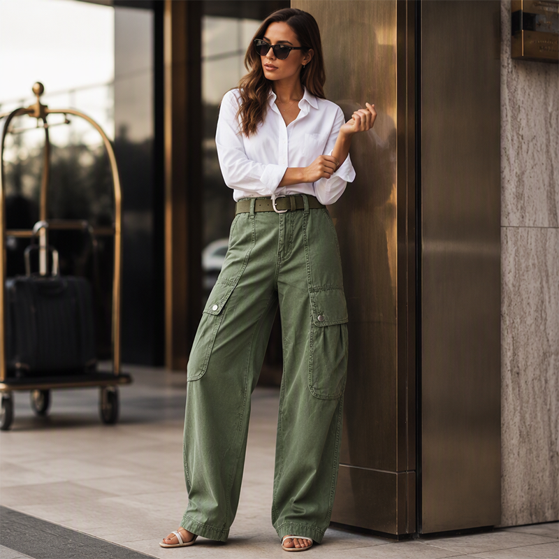Pantalons cargo amples et élastiques pour femmes