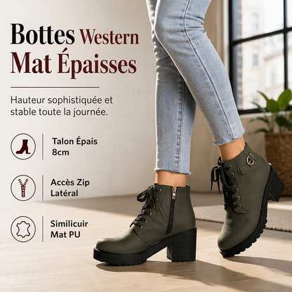 Bottines à talon bloc et plateforme pour femme
