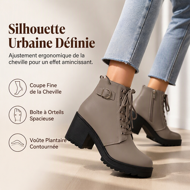Bottines à talon bloc et plateforme pour femme