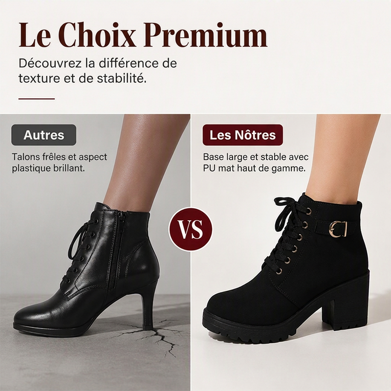 Bottines à talon bloc et plateforme pour femme