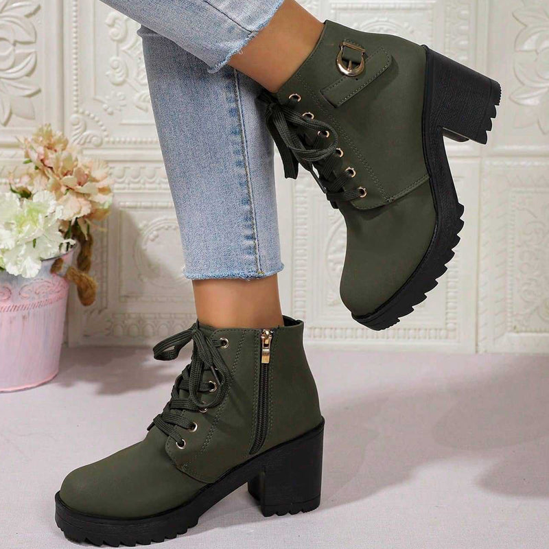 Bottines à talon bloc et plateforme pour femme