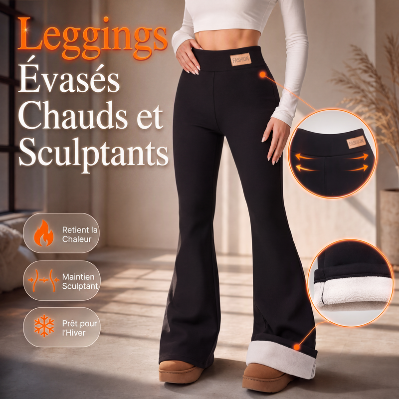 Legging évasé doublé de peluche pour femme