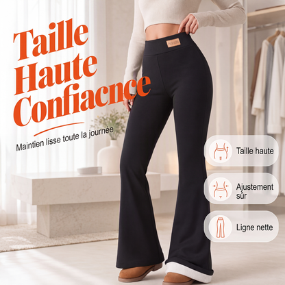 Legging évasé doublé de peluche pour femme