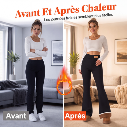 Legging évasé doublé de peluche pour femme