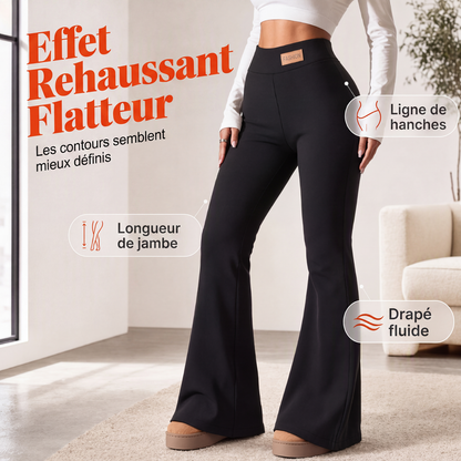 Legging évasé doublé de peluche pour femme