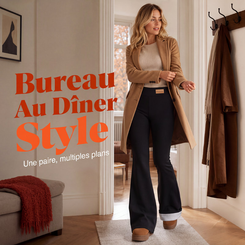 Legging évasé doublé de peluche pour femme