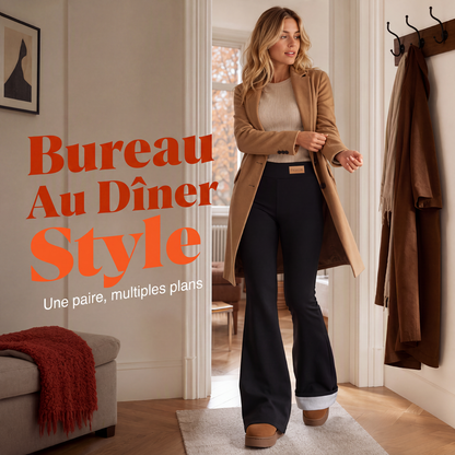 Legging évasé doublé de peluche pour femme