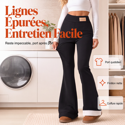 Legging évasé doublé de peluche pour femme