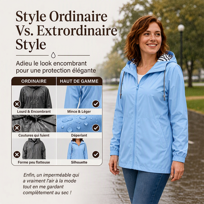 Veste à capuche imperméable d'extérieur pour femme