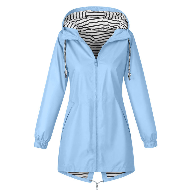 Veste à capuche imperméable d'extérieur pour femme
