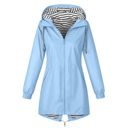 Veste à capuche imperméable d'extérieur pour femme
