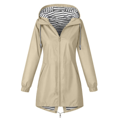 Veste à capuche imperméable d'extérieur pour femme