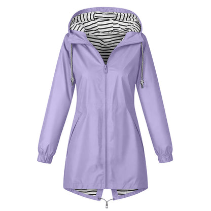 Veste à capuche imperméable d'extérieur pour femme