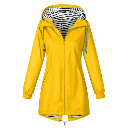 Veste à capuche imperméable d'extérieur pour femme