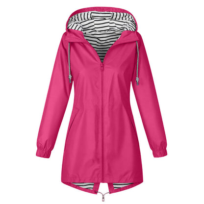 Veste à capuche imperméable d'extérieur pour femme