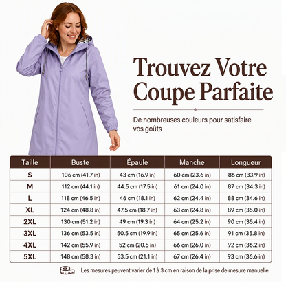 Veste à capuche imperméable d'extérieur pour femme