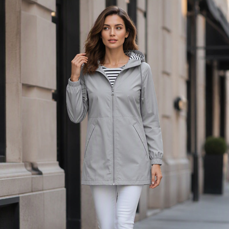 Veste à capuche imperméable d'extérieur pour femme