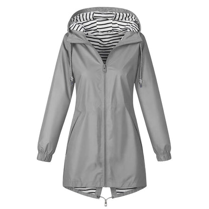 Veste à capuche imperméable d'extérieur pour femme