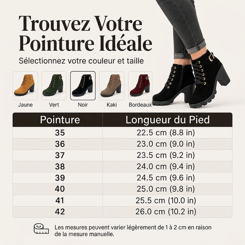 Bottines à talon épais vintage pour femme