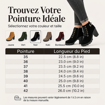 Bottines à talon épais vintage pour femme
