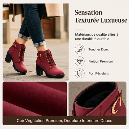 Bottines à talon épais vintage pour femme