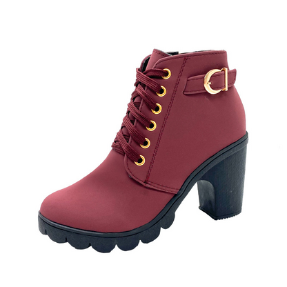 Bottines à talon épais vintage pour femme