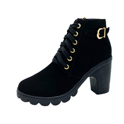 Bottines à talon épais vintage pour femme