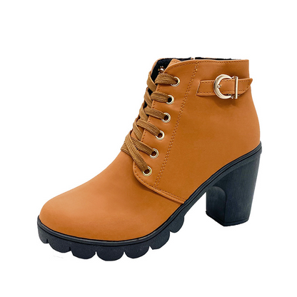 Bottines à talon épais vintage pour femme