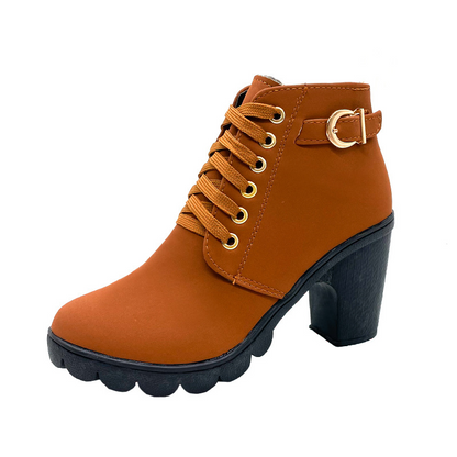 Bottines à talon épais vintage pour femme