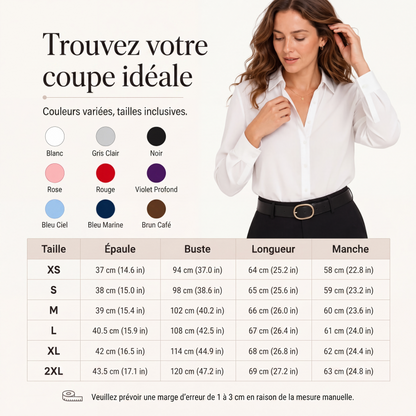 🌸 OFFRE LIMITÉE –50% ! ✨ Chemise polyvalente pour femme en satin soyeux à manches longues