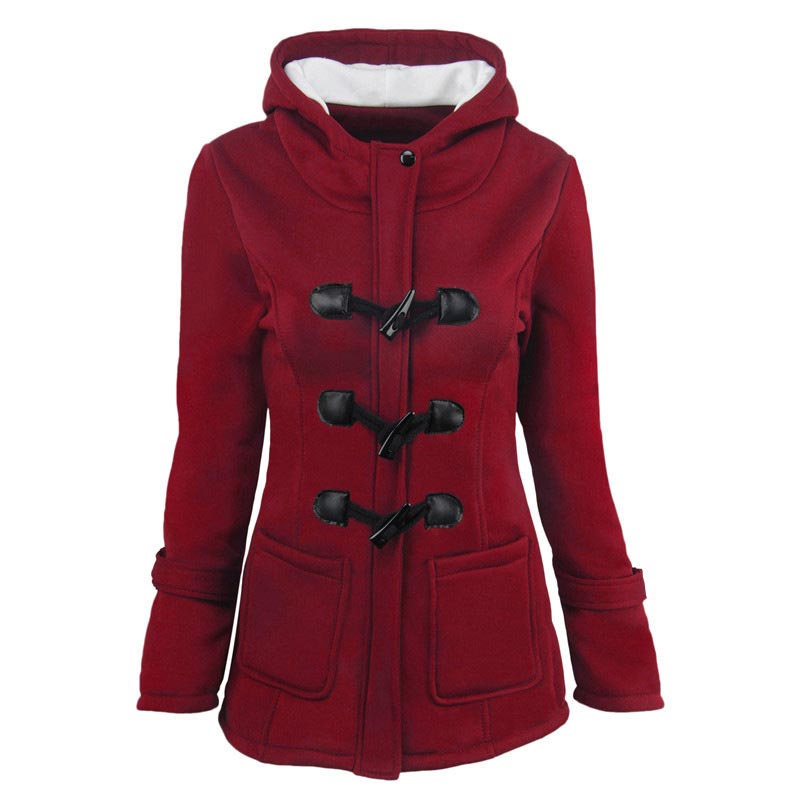 🌸 OFFRE LIMITÉE –50% ! ✨ Veste à capuche mi-longue et épaisse pour femme
