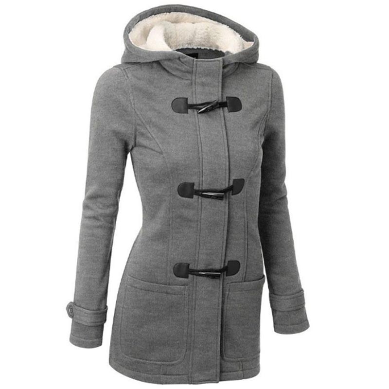🌸 OFFRE LIMITÉE –50% ! ✨ Veste à capuche mi-longue et épaisse pour femme