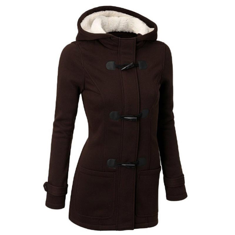 🌸 OFFRE LIMITÉE –50% ! ✨ Veste à capuche mi-longue et épaisse pour femme