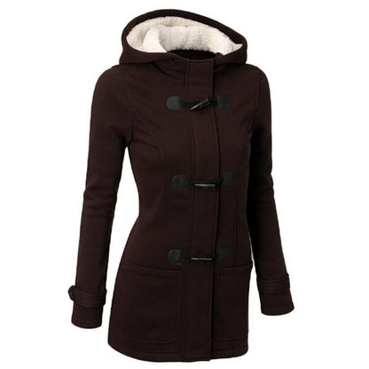 🌸 OFFRE LIMITÉE –50% ! ✨ Veste à capuche mi-longue et épaisse pour femme
