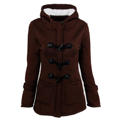 🌸 OFFRE LIMITÉE –50% ! ✨ Veste à capuche mi-longue et épaisse pour femme