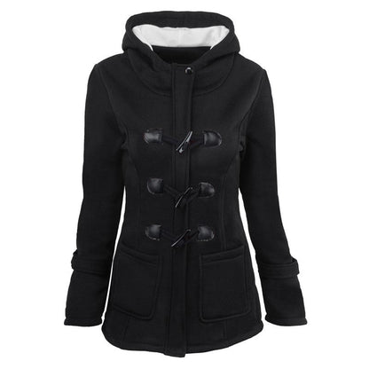 🌸 OFFRE LIMITÉE –50% ! ✨ Veste à capuche mi-longue et épaisse pour femme