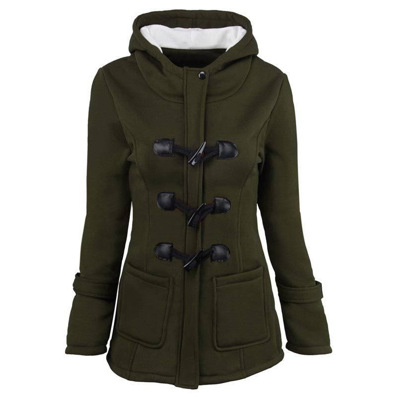 🌸 OFFRE LIMITÉE –50% ! ✨ Veste à capuche mi-longue et épaisse pour femme