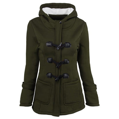 🌸 OFFRE LIMITÉE –50% ! ✨ Veste à capuche mi-longue et épaisse pour femme