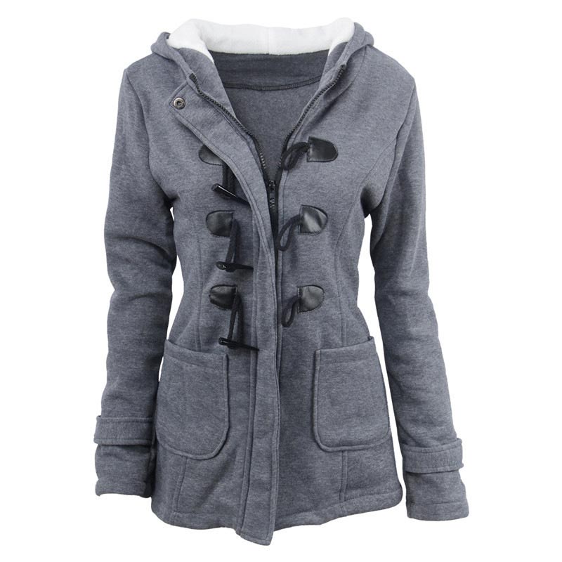 🌸 OFFRE LIMITÉE –50% ! ✨ Veste à capuche mi-longue et épaisse pour femme
